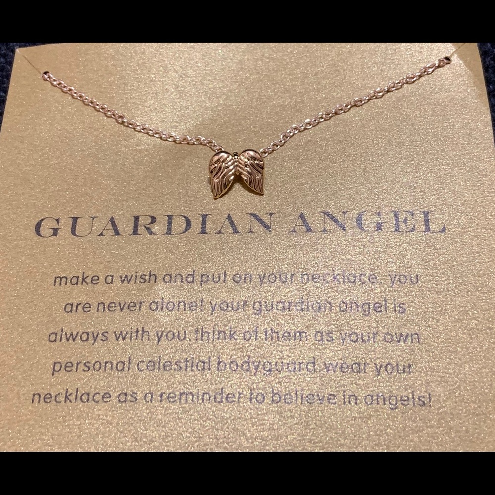 Angel wings gold chain pendant necklace